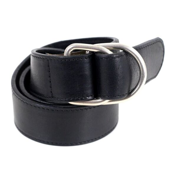 CLASSIC BLACK GENUINE LEATHER 1 1/2"Wd DRESS CASUAL WOMEN'S BELT Size M (46M - Picture 1 of 8